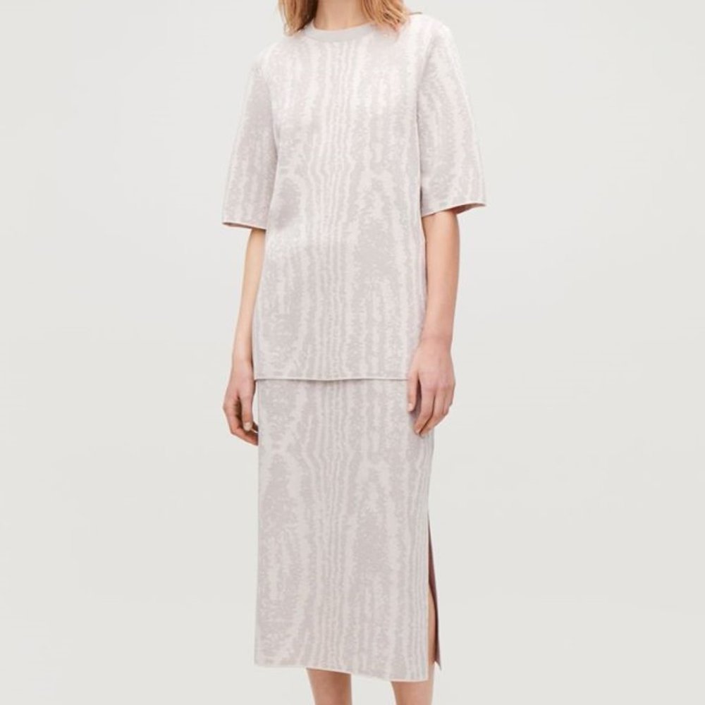 NWT COS Jacquard-Knit Midi Skirt size Small